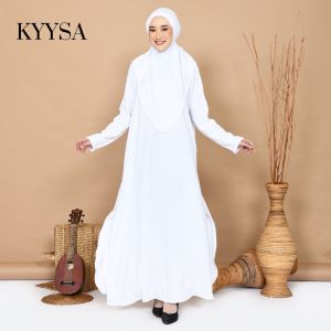 KYYSA PUTIH ONE SET BAJU MUSLIM GAMIS ABAYA WING HAJI UMROH