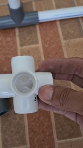 5 Way PVC sambungan fitting konektor side tee elbow pipa pvc 5 cabang arah warna Putih & abu-abu ukuran 1/2 3/4 5/8 & 1 inch