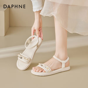 Daphne | Dép Bãi Biển Dẹt Đan Dây Màu Nâu