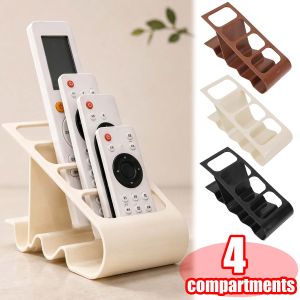 4-Compartment Remote Control Organizer Creative Desk Storage Rack Plastic Holder Multi Purpose Desk Organizer Home Office Desk Tidy Stand
