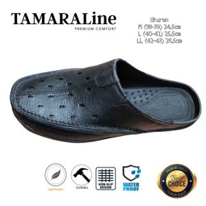 Sandal Sepatu Karet Selop Pria Casual Anti Licin Lentur Murah Promo TamaraLine 201
