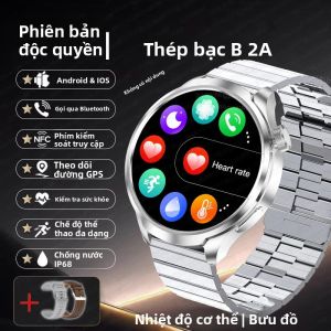 Đồng Hồ Thông Minh Thể Thao Ngoài Trời Nam 2024 Màn Hình AMOLED NFC GPS La Bàn Đo Nhịp Tim Chống Nước Gọi Bluetooth Theo Dõi Sức Khỏe