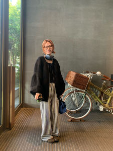 Angry Rabbit Washed Loose Casual Pants Striped Color Woven Vintage Long Trousers Comfortable Cotton Polyester Spring Season