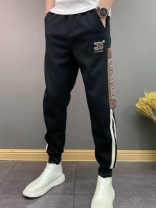 Mens Sporty Casual Pants Autumn Winter New Style Trendy All-Match Slim Fit Harlan Pants Striped Color Block Casual Harlan Pants