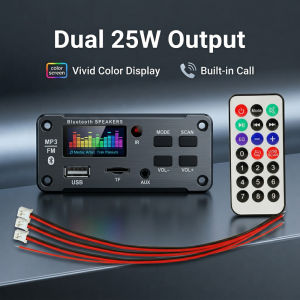 50W Amplifier Bluetooth MP3 WMA WAV Decoder Board 12V Handsfree Call USB TF FM Car Audio Music Player Speaker Volume Control