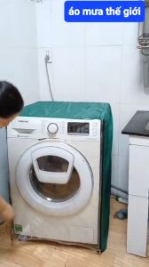 Áo Trùm Bọc Che Máy Giặt Cửa TrênLồng ĐứngNgang cửa trướcchất liệu vải dùmặt cửa nhựa trong suốt Đường May Tỉ Mỉ Chắc Chắn.Dây kéo loại tốt