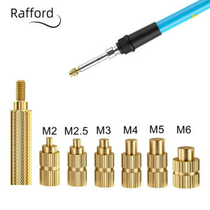Heat Set Insert Soldering Iron Tip Head M2 M2.5 M3 M4 M5 M6 Hot Melt Insets Nut Brass Embedded Thread Insertion Kit For Plastic