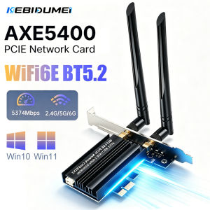 Kebidumei | KEBIDUMEI WiFi6E Tri Band 2.4G/5Ghz/6Ghz AX5400 PCIE Adapter BT 5.2  802.11AX Network Card Wireless Receiver For PC Win 10/11