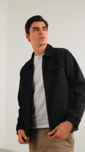 Jaket Shacket Pria Smith Berlin Jerell Regular Fit Bahan Interlock Overshirt Premium Tebal Nyaman Jaket Resleting