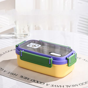 JUSTINLAU | JUSTINLAU Lunch Box for Kids Girl Stainless Steel Bento Box Portable 2 Grid Sandwich Snack Food Box Special Canteen Food Storage