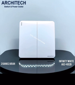 SAKLAR INFINITY A63-K02A 2GANG 1ARAH WHITE ARCHITECH