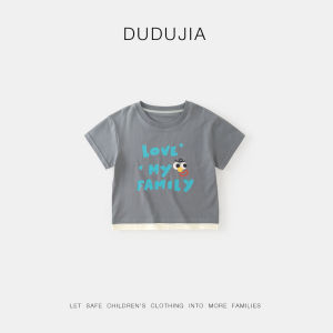 Korean Style Short Sleeve T-Shirt Thin Summer Clothes for Babies Boys And Girls Cartoon Print Cotton Blend Fabric Childrens Clothing