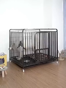 【SG Stock】Dog Cage Large Pet Fence With Wheels Bite-Resistant Dog Playpen Durable Indoor Cage With Removable Tray
