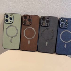 Case Kompatibel untuk Infinix Smart 9 & Smart 9 HD & Hot 50i Luxury Case Magsafe Leather Magnetic