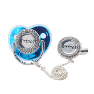 เด็กหรูหรา Pacifier พร้อมคลิป Pacifier ซิลิโคน BPA ฟรีทารกจุกนมสําหรับทารกแรกเกิดอาบน้ํา Gold Bling Dummy ผู้ถือจุกนมหลอก