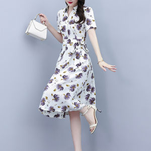 DAIXIANGFEIZI | Waist-defining A-line Mom-friendly Short Sleeve Dress