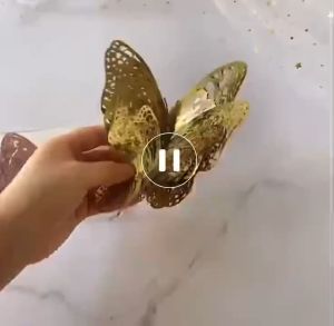 NO1 12 Pieces/set of 3D Hollow Butterfly Wall Stickers DIY Home Decoration Room Decoration