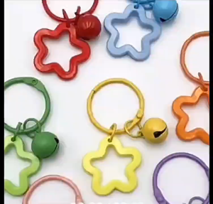 5PCS Colorful Five-pointed Star Acrylic Keychain Pendant Candy Color Case Pendant Small Fresh Couple Bag