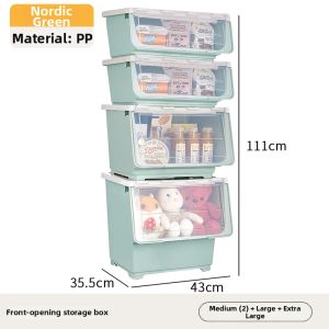 Child-friendly Transparent Storage Box Flip-top Organizer