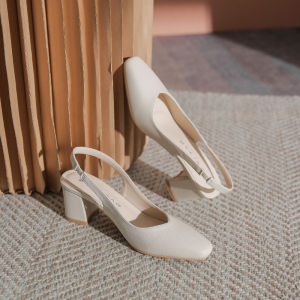 IELGY Baotou Single Shoes Womens Summer 2025 New Block Heel French Mid Heel Back Space Mary Jane Shoes