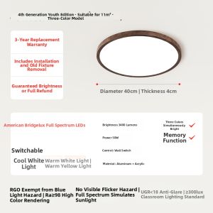 JIANDUN | Vintage Style 4th Gen Eye-protection LED Ceiling Light
