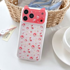 Sanrio | Luxury Pink Ruijian Strawberry KT Phone Case for iPhone 17 Pro Max 15 16 Pro Max Shockproof Protection Cover Cute Cartoon Funda