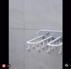 🔥Ready Stock现货🔥Rak Pengeringan Bilik Mandi Gantung Tanpa Tebuk/Household Drying Racks Punch-Free Hanging Bathroom Drying Rack/家用晾衣架袜子多夹免打孔挂墙浴室晾衣架