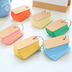 50pcs kraft paper binder colorful blank paper easy flip card portable word card