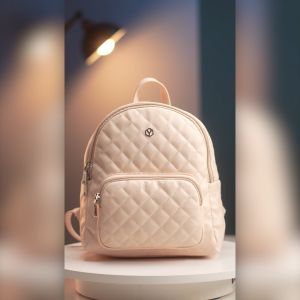 Balo Yuumy (Thời trang nữ họa tiết hình thoi cỡ trung - Balo da Seasand YBA93)