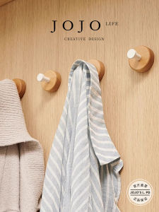 Jojos L Real Wood Bathroom Storage Hooks Crossflow Adhesive Wooden Style Home Decorations for Bathroom Organization