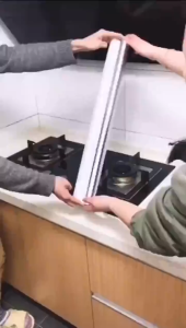 Wallpaper Dapur Aluminium Foil / Stiker Dapur Aluminium Anti Air Minyak / Stiker Dinding Dapur