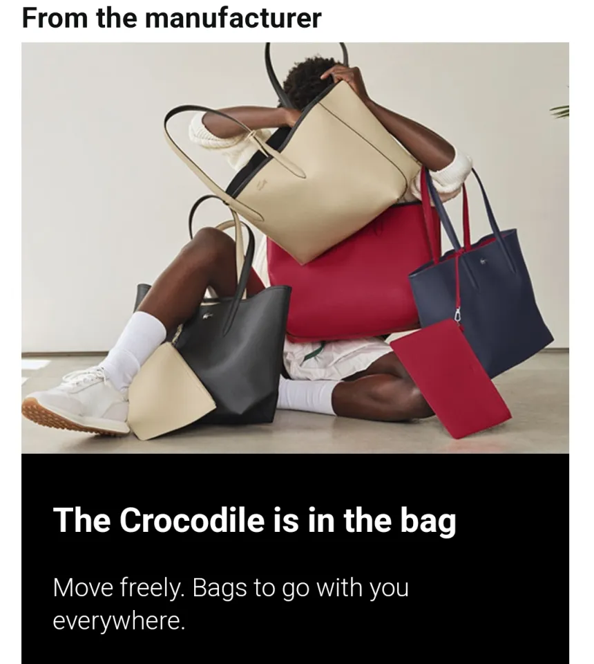 LACOSTE Neoday Contrast Branding UNISEX Large Tote Bag Lazada