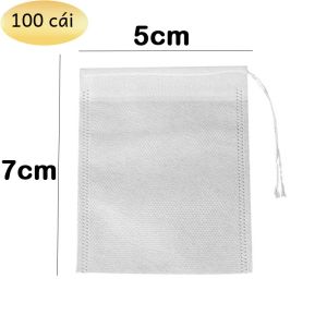 100 Cái Túi Trà Dùng Một Lần Bằng Vải Không Dệt Có Dây Rút Lọc Trà Gia Vị Trà Thảo Mộc