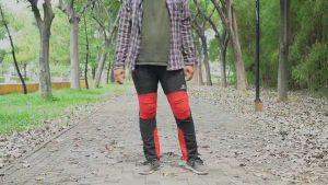Celana Gunung Pria Panjang Mendaki Olahraga Laki Laki Dewasa Pinggang Karet Mendaki Outdoor Touring Quickdry Hitam Merah