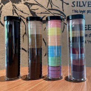 เชือกผมหลายสีให้สวยงามในผู้หญิงสไตล์เกาหลี ผ้ายืดหยุ่นสูงมัดผมแฟชั่นยางรัดผม 20ชิ้น/กล่อง