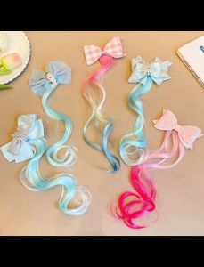 EMS fashionGirls Cute Colorful Wig Cartoon Hair Clips Sweet Princess Hair Ornament Headband Hairpins good quality