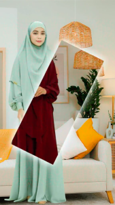 Set Jubah Raisya (Termasuk Khimar & Purdah) - Jubah Umrah Haji Clothing Wanita Muslimah Dewasa