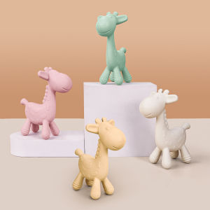 1PC Baby Silicone Teether Rodent Cartoon Animal Deer Shapes Food Grade Materials DIY Teething Toy for Baby Teethers Gift