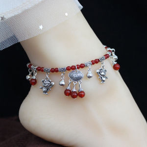 Vòng Tay Đá Mã Não Đỏ Cho Nữ Mùa Hè Có Chuông Hợp Âm Mới Về Trang Sức Thời Trang Hợp Kim Hợp Kim Nhôm