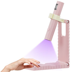 Mini Handheld UV Light for Gel Nails with Timer LED Indicator and Adjustable Stand Rechargeable Nail Lamp for Flash Cure Gels