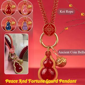 Peace And Fortune Car Keychain Luminous Gourd Pendant Attracting Wealth And Treasure Lucky Charm Exquisite Pendant
