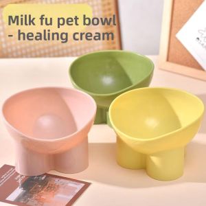 Macaron Colored Cat Bowl Anti-Flip Pet Feeder Elephant Leg Design with Neck Protector Universal for Cats And Dogs