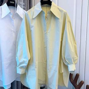 Áo Sơ Mi Nữ Dáng Rộng Cổ Vuông Đơn Giản Thời Trang Thu Đông Mới Về Phong Cách Hàn Quốc Thường Ngày Chất Liệu Cotton Dài Tay