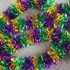 Mardi Gras Hanging Decorations Carnival Party Dancing Garlands Decor Mixed Color Metallic Twist Tinsel Garlands Party Supplies