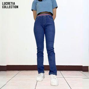 LUCRETIA - 2312 Celana jeans high waist korean style strech Celana denin Selvedge List import kekinian termurah