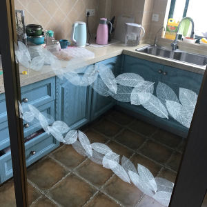 Decorative Lace Glass Stickers for Balcony Mirror Glass Door Anti-Collision Waistline Film Kitchen Protection Korean Brand