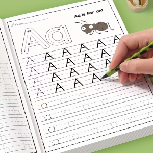 32-Page A-Z Alphabet Practice Book Writing Exercises Creative Coloring Adventures English Homework Improve Writing Skills Easter and Christmas Gifts Medium-Sized and Easy to Carry Suitable for Use at Home and on the Go English Learning Anytime...