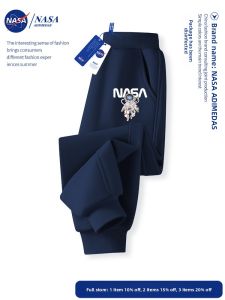 NASA Collaborative Astronaut Childrens Casual Pants Spring Autumn Style Boys Loose Long Trousers Black Cotton Polyester Blend