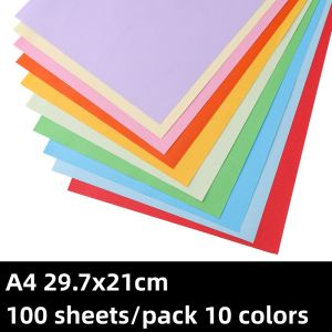 100Pcs Colorful DIY Kids Handmade Origami Colored A4 Copy Paper 10 Colors Scrapbooking Packaging Paper Craft Decoration Paper