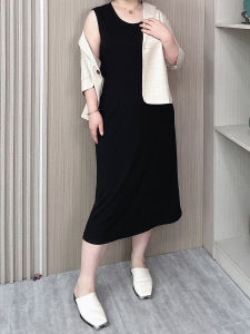 New 2025 Casual Vest Dress Women plus Size Loose Slimming Drapey Midi Length Sleeveless Dress Spring Summer Collection